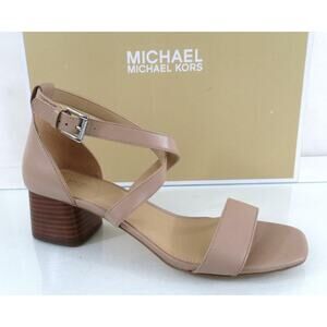 Michael Kors Diane Mid Block Heel Sandals Bisque Nude